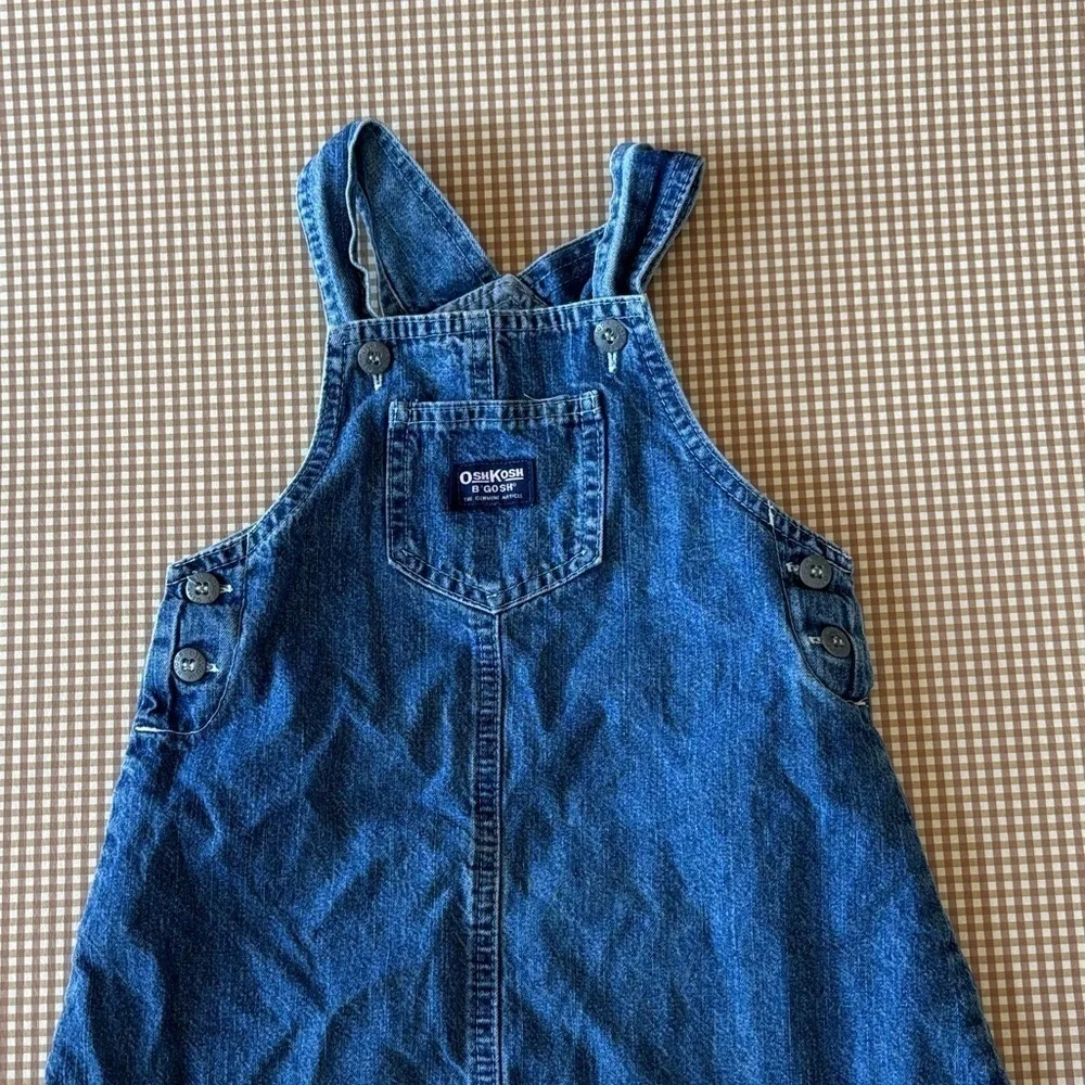 Vintage OshKosh Toddler denim overalls style‎ jumper dress. Size 4